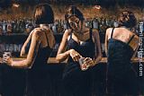 Famous Girls Paintings - Study For 3 Girls in Bar II